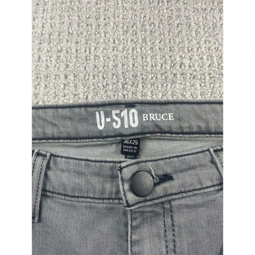 Under 510 Bruce Jeans Mens 36x25 Gray Slim Fit Stretch U-510 Casual Denim Work